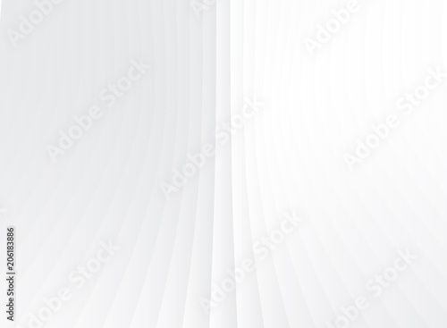 Abstract geometric perspective vertical lines white and gray gradient color background.