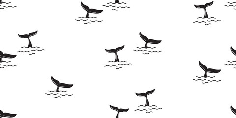 Fototapete Maritime Tiermuster Haifischflossen Maritimes Ozeanmuster  © CNuisin