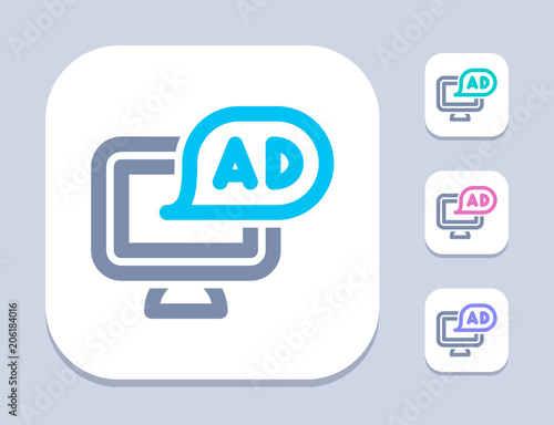 Ad On Computer - Neon Duo Icons. A professional, pixel-perfect icon.