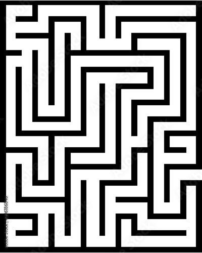 Rectangle maze isolated on white background