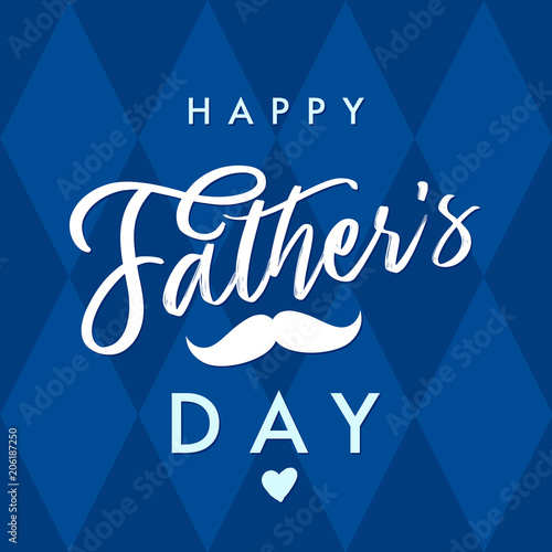 Happy father`s day vector lettering navy blue background. Happy Fathers Day calligraphy with crown and bow tie banner. Dad my king illustration