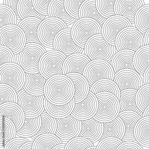 seamless pattern with abstract black circles - black and white pattern © photo_stella