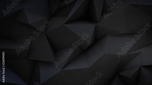 Obraz na plátně Dark polygonal wall of concrete
