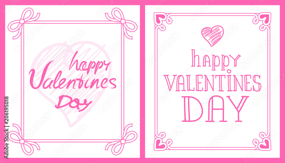Happy Valentines Day Pink Post-Card with Greetings