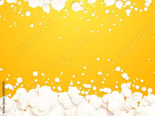 white bubbles on yellow background