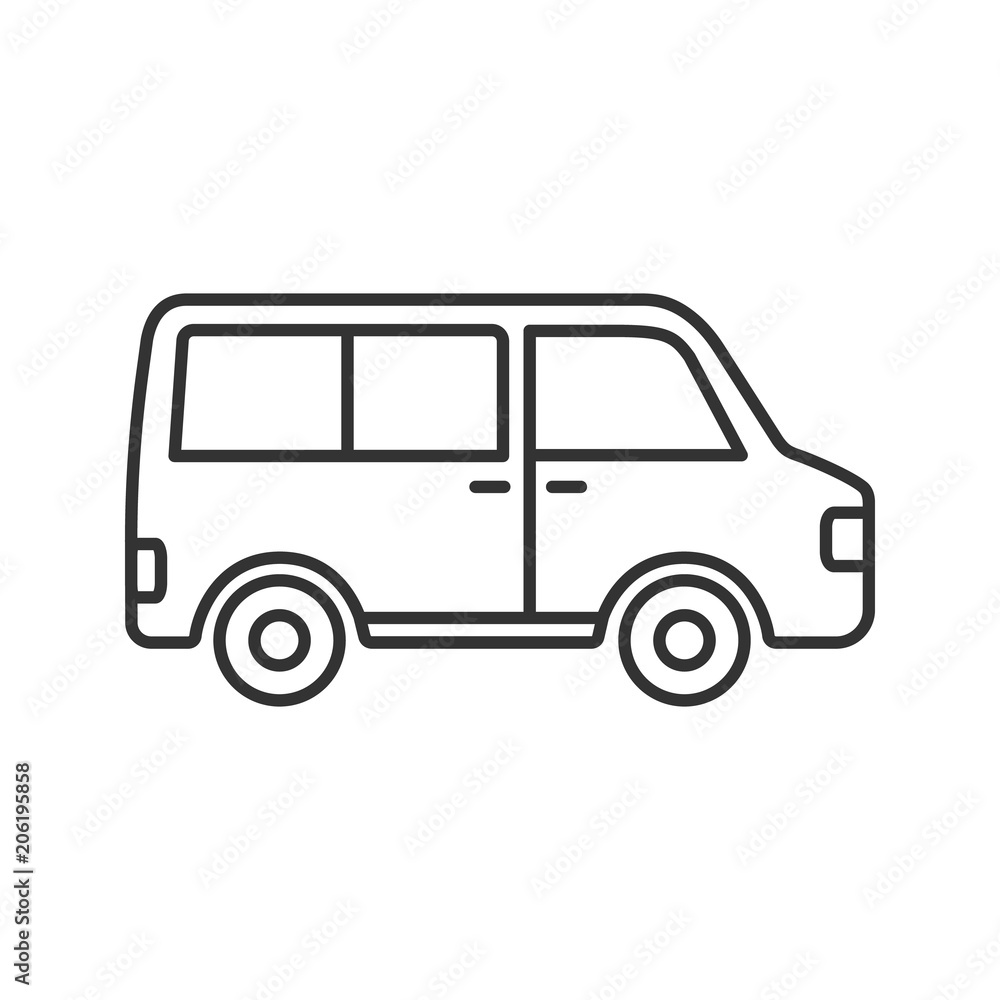 Minibus linear icon