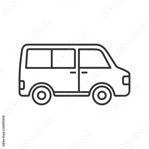 Minibus linear icon