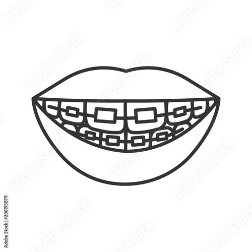 Dental braces linear icon