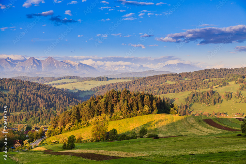 Beautiful views of the Pieniny Mountains. Poland.