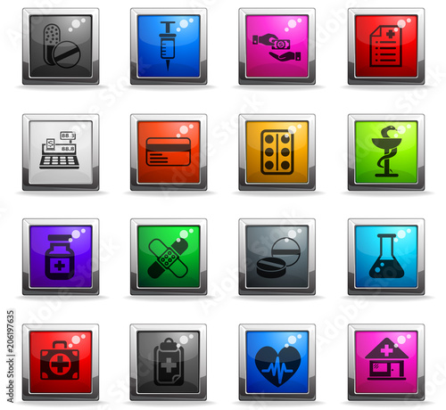drug store icon set