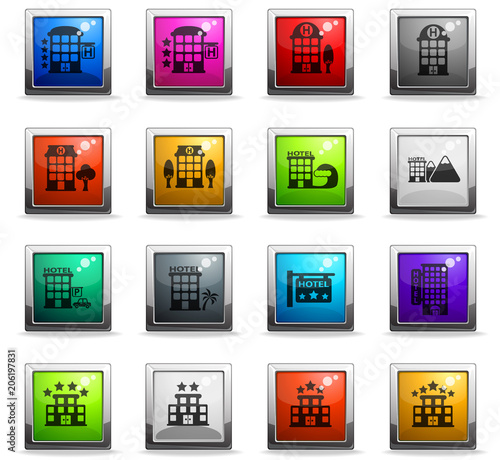 hotel icon set