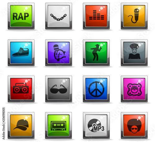 rap icon set