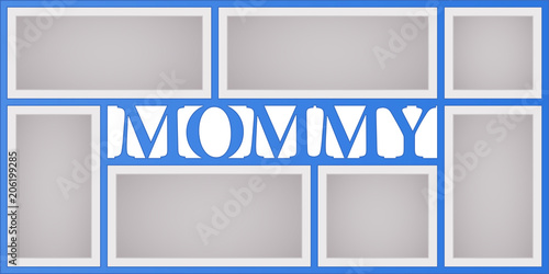 Collage of photo frames vector illustration