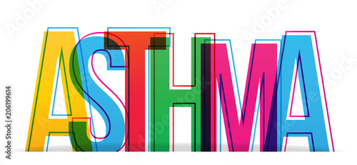 Asthma word isolated on white background. Vector illustration.