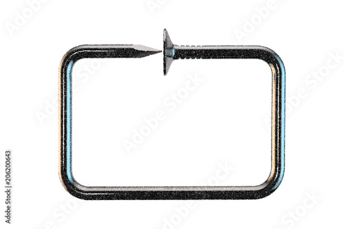 Steel nail. Rectangle frame...
