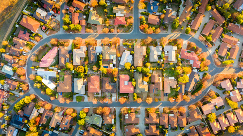 Foto Aerial view of a typical Australian suburb