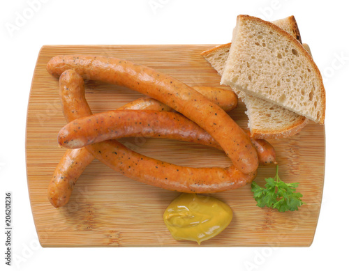long thin sausages with bread