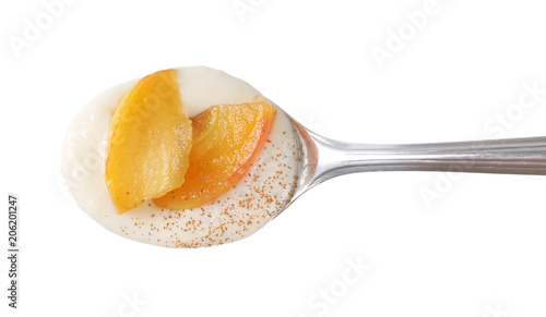 spoon of semolina pudding