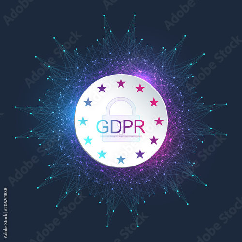 General Data Protection Regulation (GDPR). European GDPR concept flyer template. Vector illustration