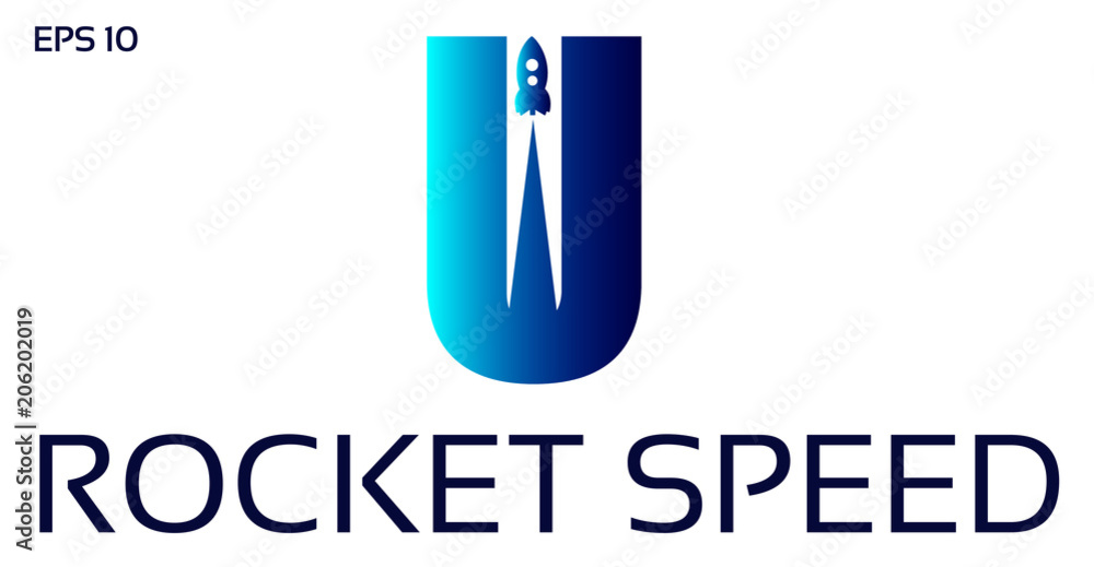 Letter U Rocket Logo Design Letter U Rocket Logo Design