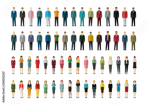 Set of businessmen and businesswomen
