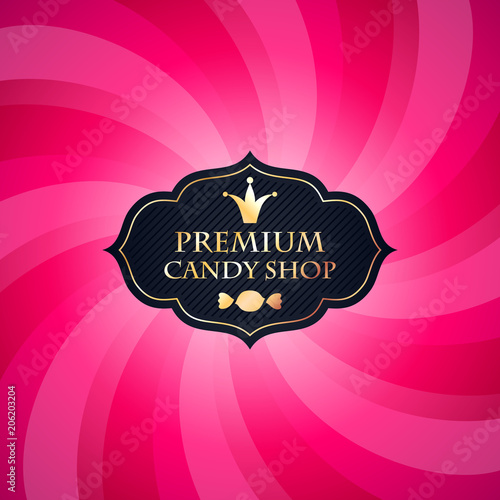 Sweets candy shop poster background.