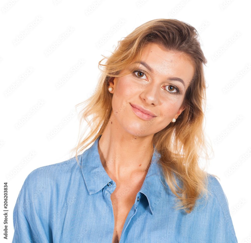 Real people without retouching. Portrait of a young blonde woman Real people without retouching. Portrait of a young blonde woman
