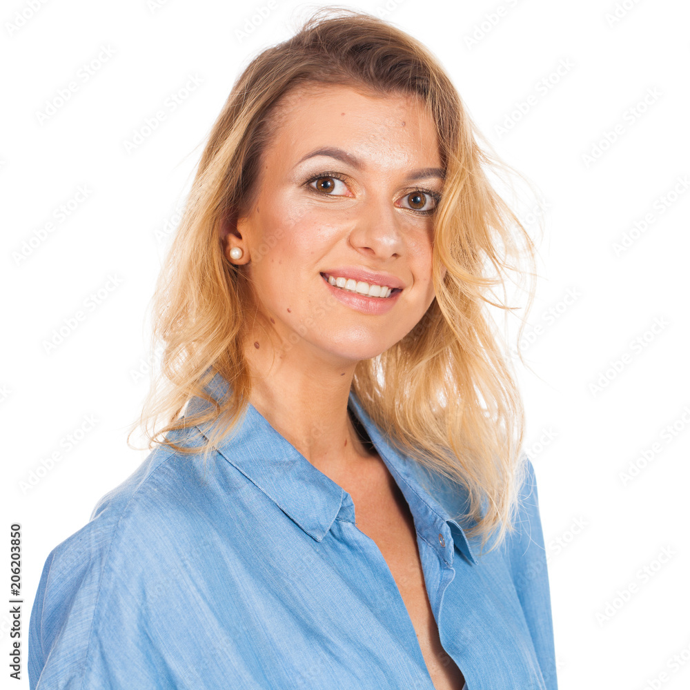 Real people without retouching. Portrait of a young blonde woman Real people without retouching. Portrait of a young blonde woman