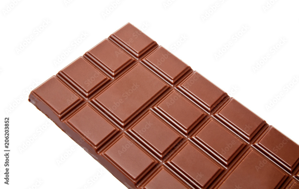 Fototapeta premium Dark milk whole chocolate bars stack isolated