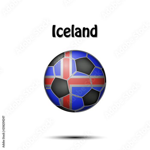 Flag of Iceland in the form of a soccer ball