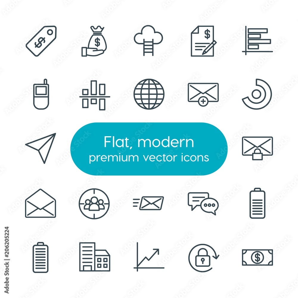Modern Simple Set of business, charts, mobile, email Vector outline Icons. Contains such Icons as payment, bubble, private, high, battery and more on white background. Fully Editable. Pixel Perfect Modern Simple Set of business, charts, mobile, email Vector outline Icons. Contains such Icons as payment, bubble, private, high, battery and more on white background. Fully Editable. Pixel Perfect
