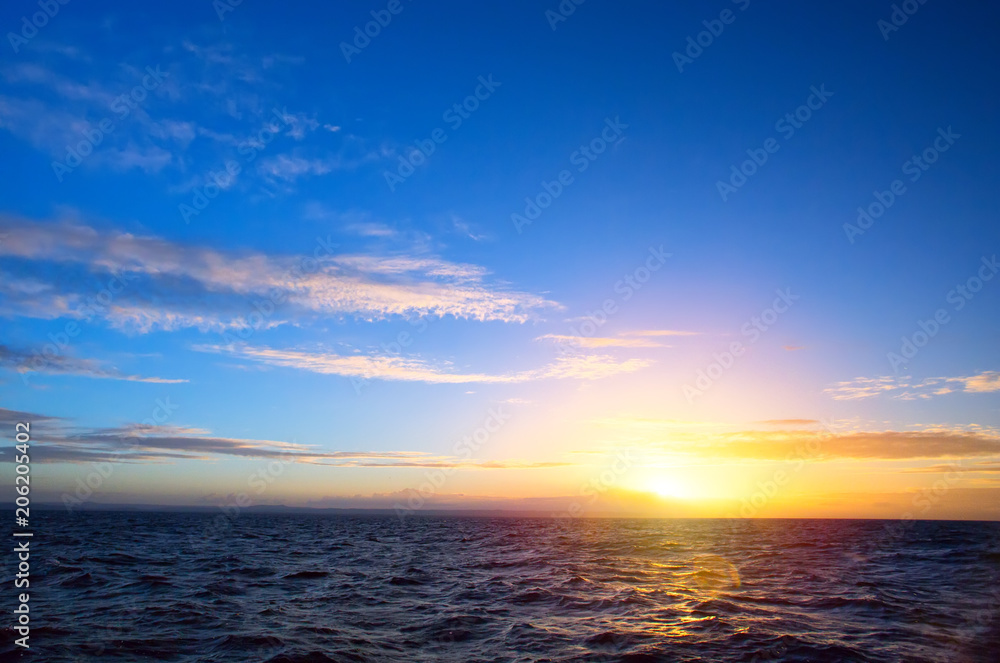 sunset or sunrise over tropical sea