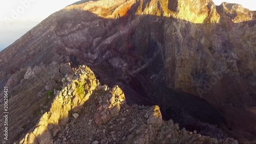 Aerial drone video on the Mount Agung Summit on the Bali Island in Indonesia photo