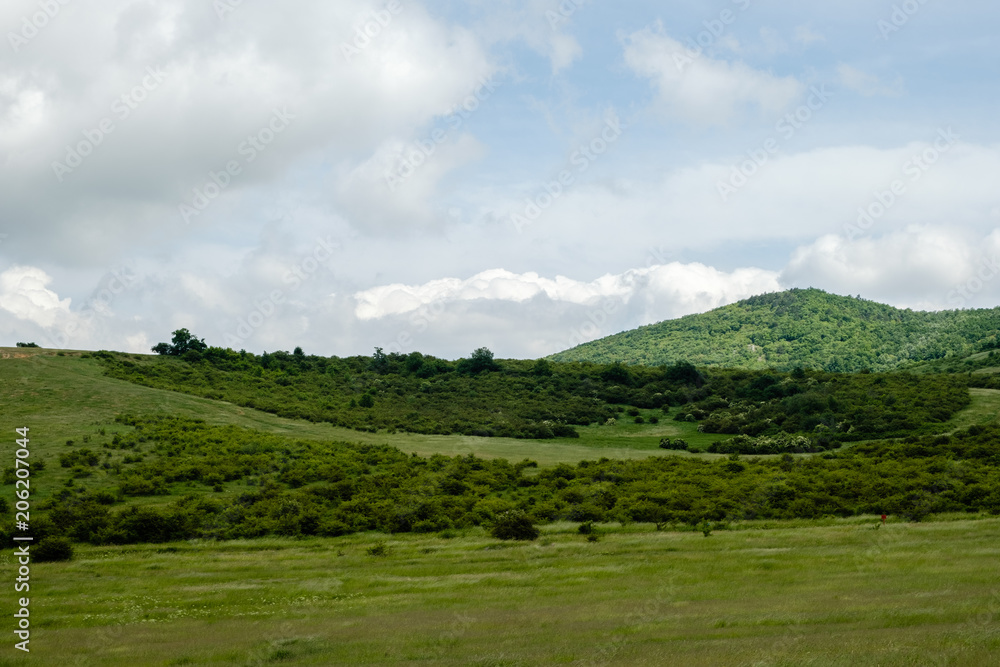 Countryside landscape with cloudy blue sky Countryside landscape with cloudy blue sky