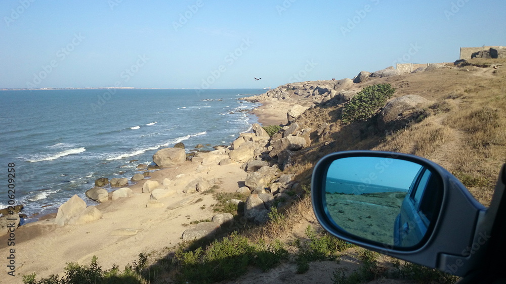Caspian Sea shore, Baku Azerbaijan Caspian Sea shore, Baku Azerbaijan