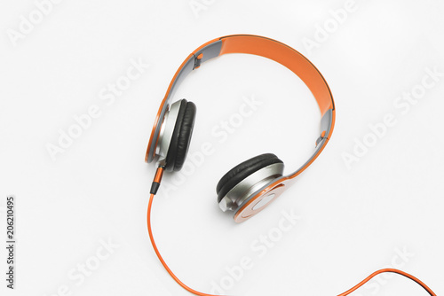 Orange headphone on white