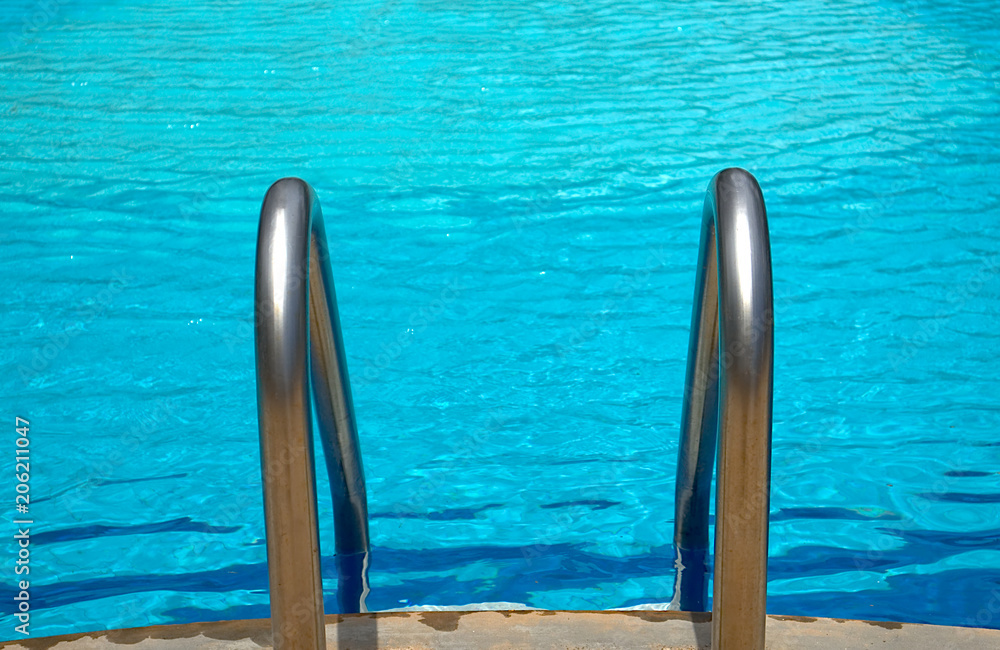 Fototapeta premium Rail ladder in swimming pool.