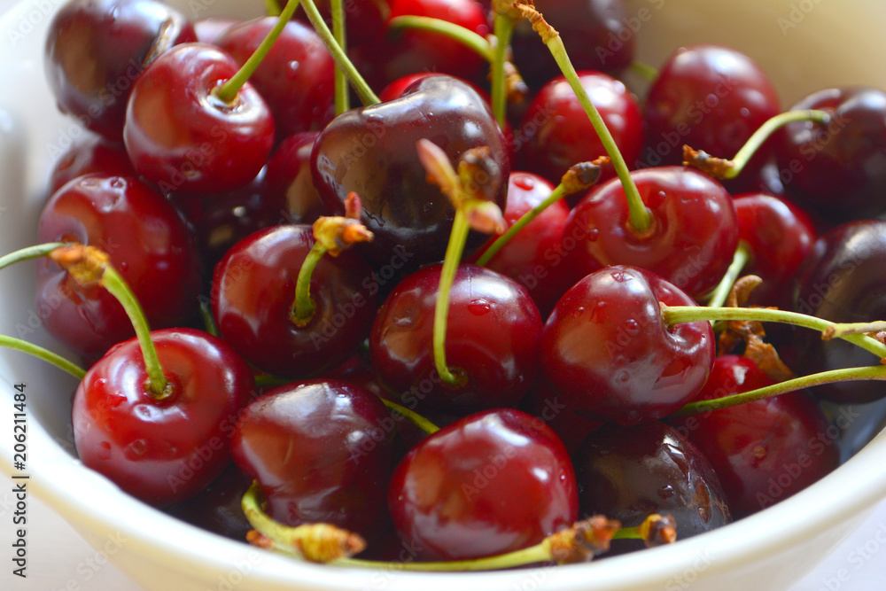 cherries in a plate on the table cherries in a plate on the table