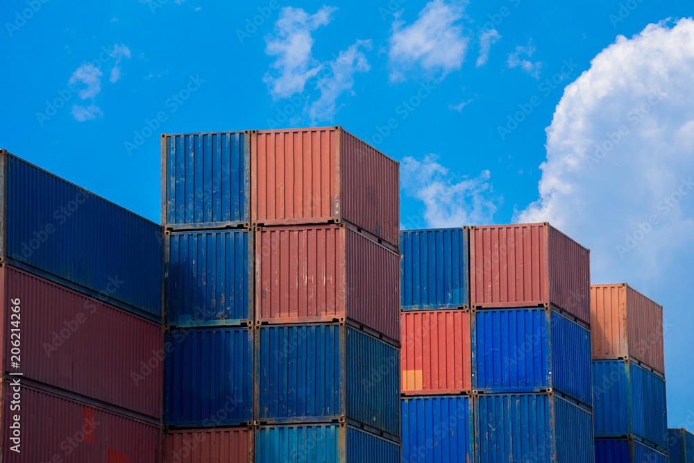 Container cargo at shipping yard for export to oversea. Container cargo at shipping yard for export to oversea.