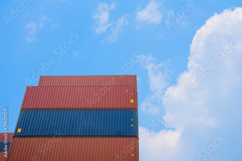 Container cargo at shipping yard for export to oversea.