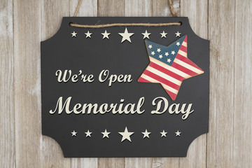 We are open Memorial Day message