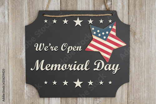 We are open Memorial Day message