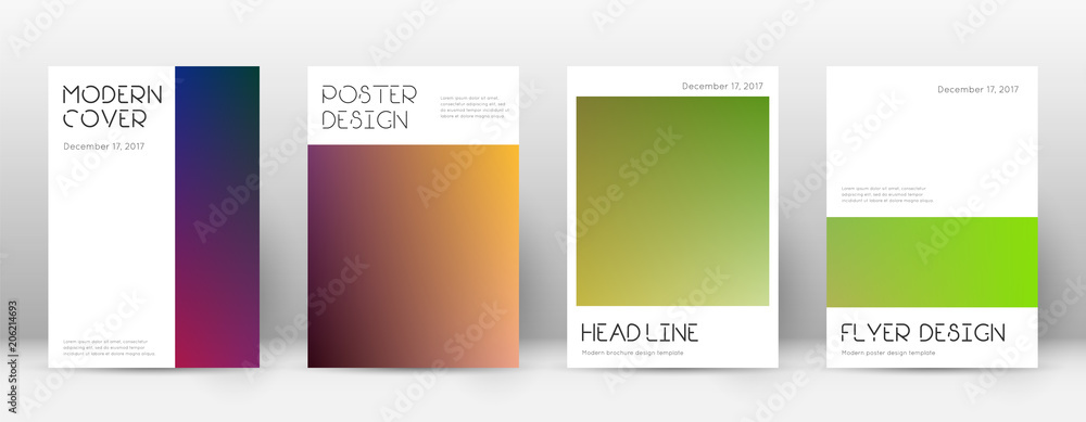 Flyer layout. Minimal impressive template for Brochure, Annual Report, Magazine, Poster, Corporate Presentation, Portfolio, Flyer. Appealing gradient cover page.