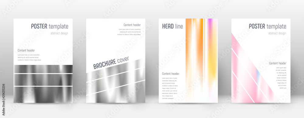 Fototapeta premium Flyer layout. Geometric flawless template for Brochure, Annual Report, Magazine, Poster, Corporate Presentation, Portfolio, Flyer. Alluring lines cover page.