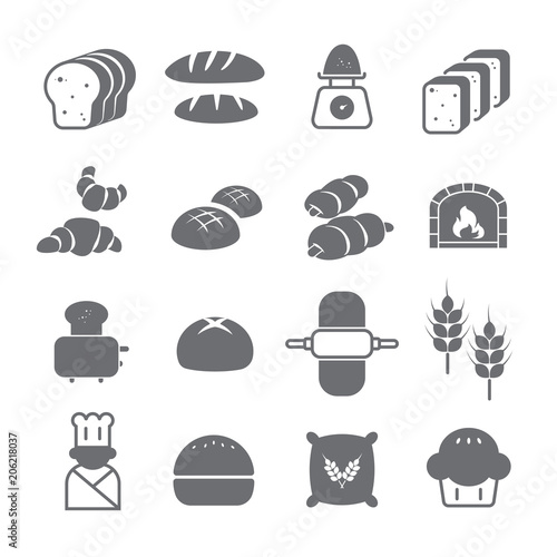 Bread icon set