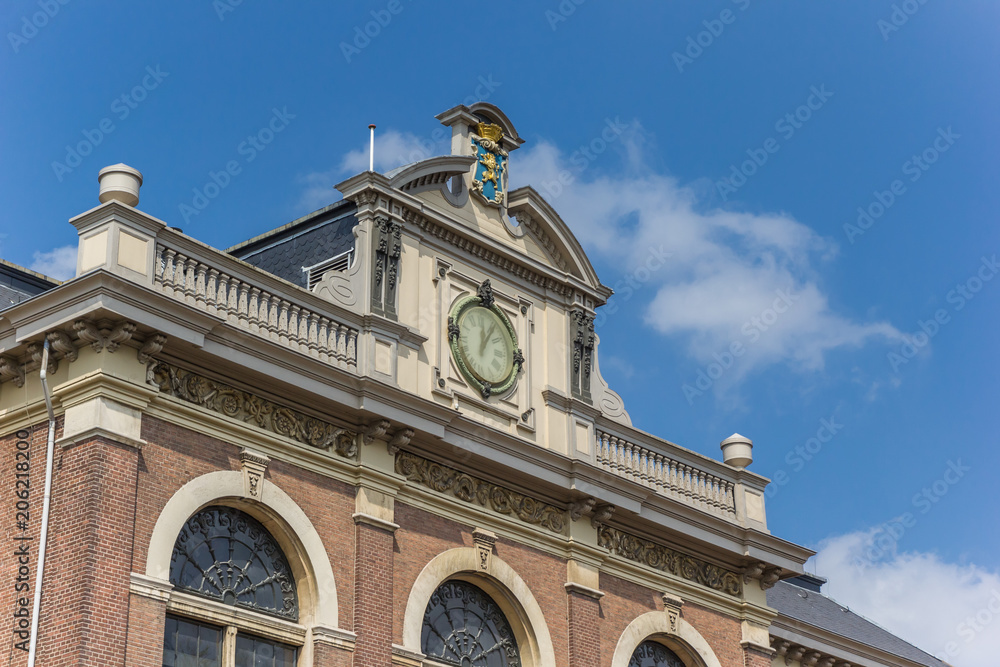 Facade of the Beursgebouw building in Leeuwarden, Netherlands
