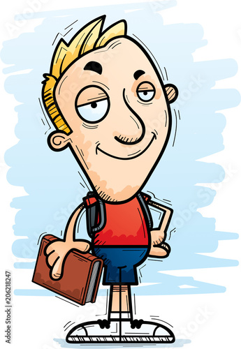 Confident Cartoon Man Student