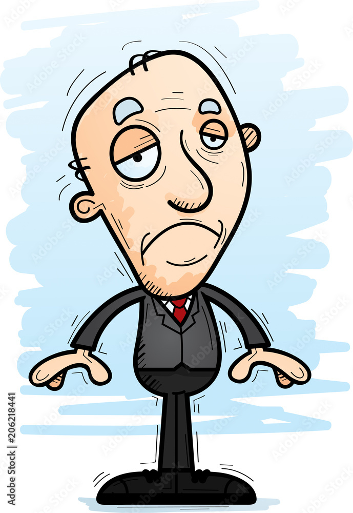 Fototapeta premium Sad Cartoon Senior Businessman