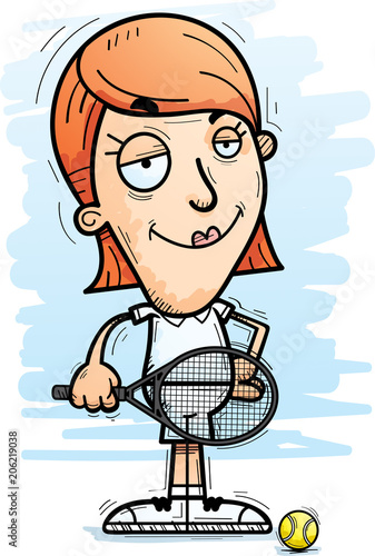 Confident Cartoon Tennis Player
