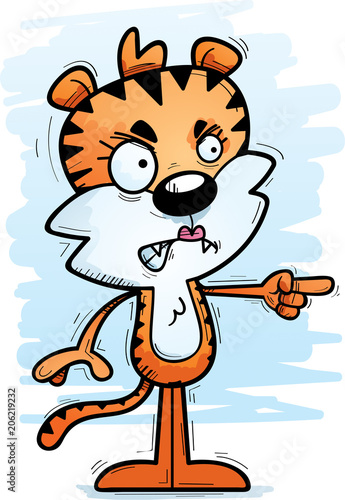 Angry Cartoon Female Tiger